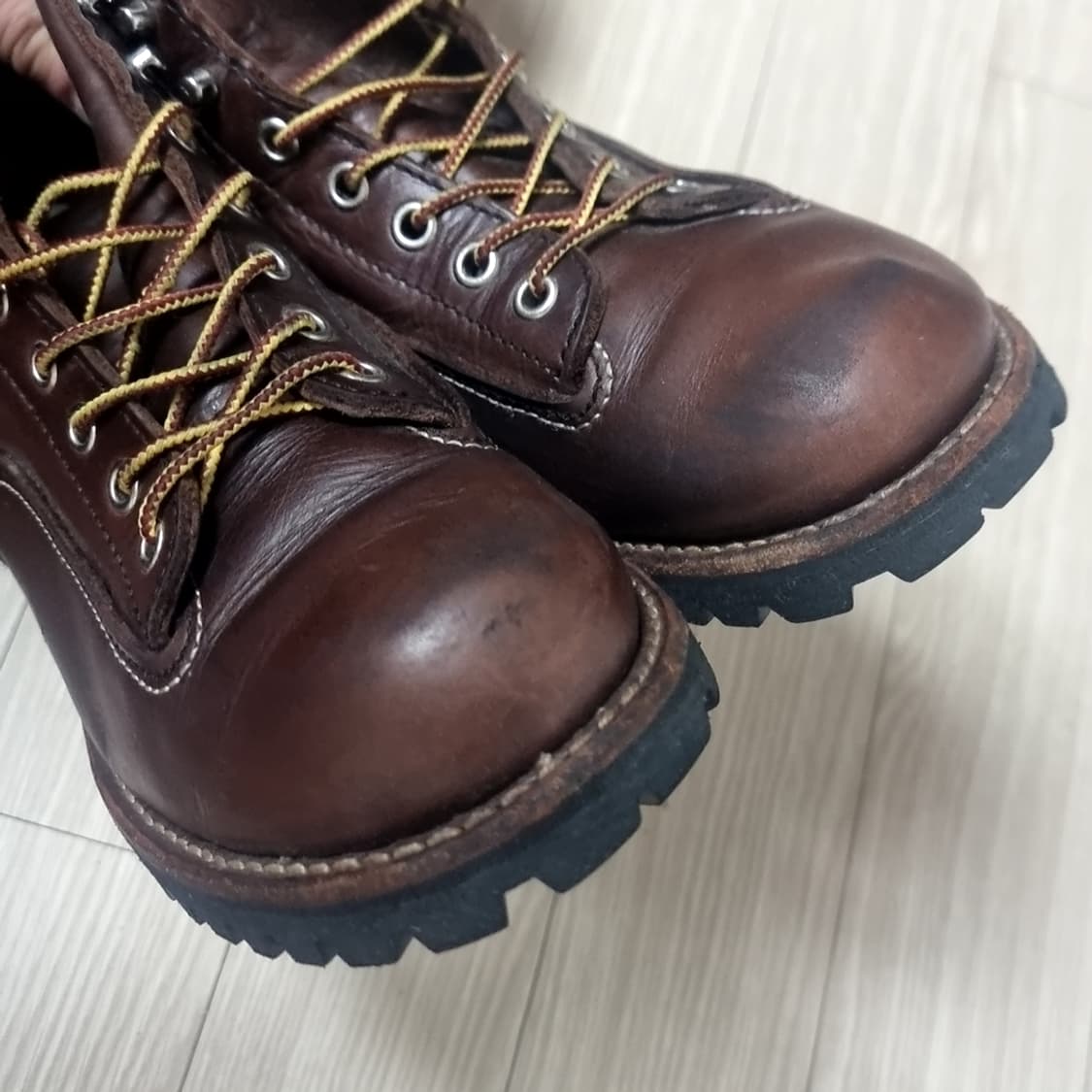 호킨스 브라운 레더 워크 몽키 부츠(260-265) 상품이미지4