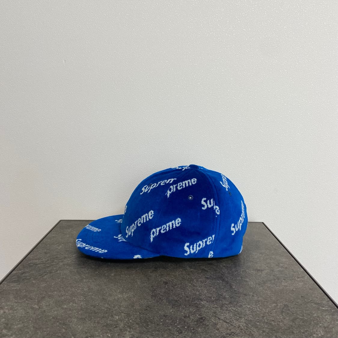 슈프림 벨루어 다이애그널 로고 블루 볼캡 볼캡 모자 6패널 캡 상품이미지2