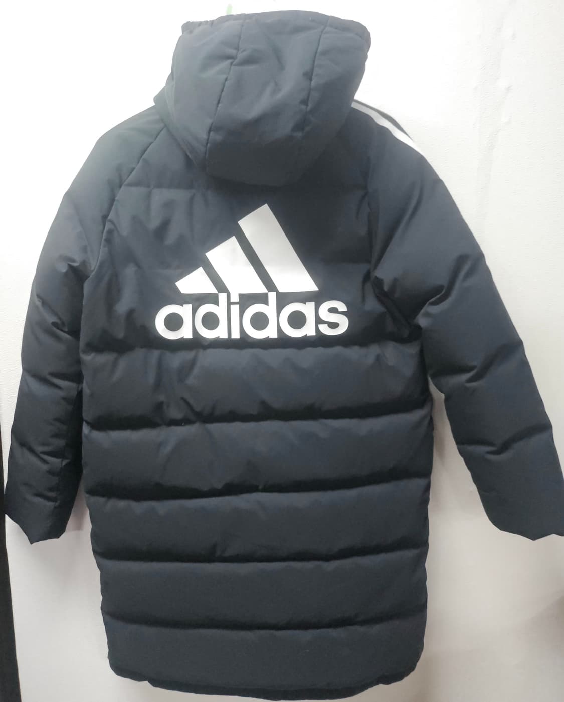 아디다스 키즈 블랙  롱패딩 후드 패딩 150 상품이미지1