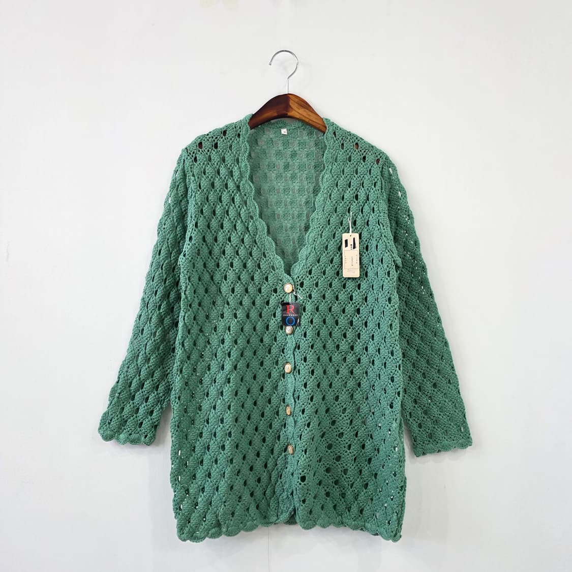 그린 펀칭 크로쉐 니트 가디건 상품이미지1