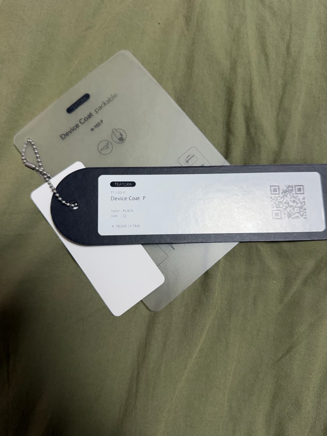 테아토라 디바이스 코트 패커블 1사이즈 블랙 상품이미지3