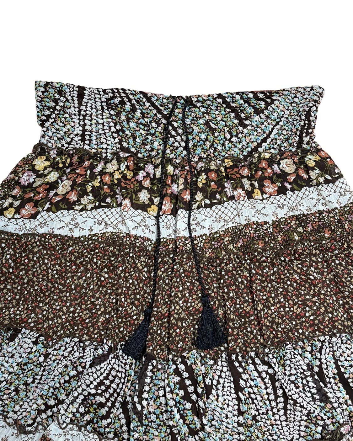 crazy angel 플라워 패턴 레이어드 미디 스커트 상품이미지2