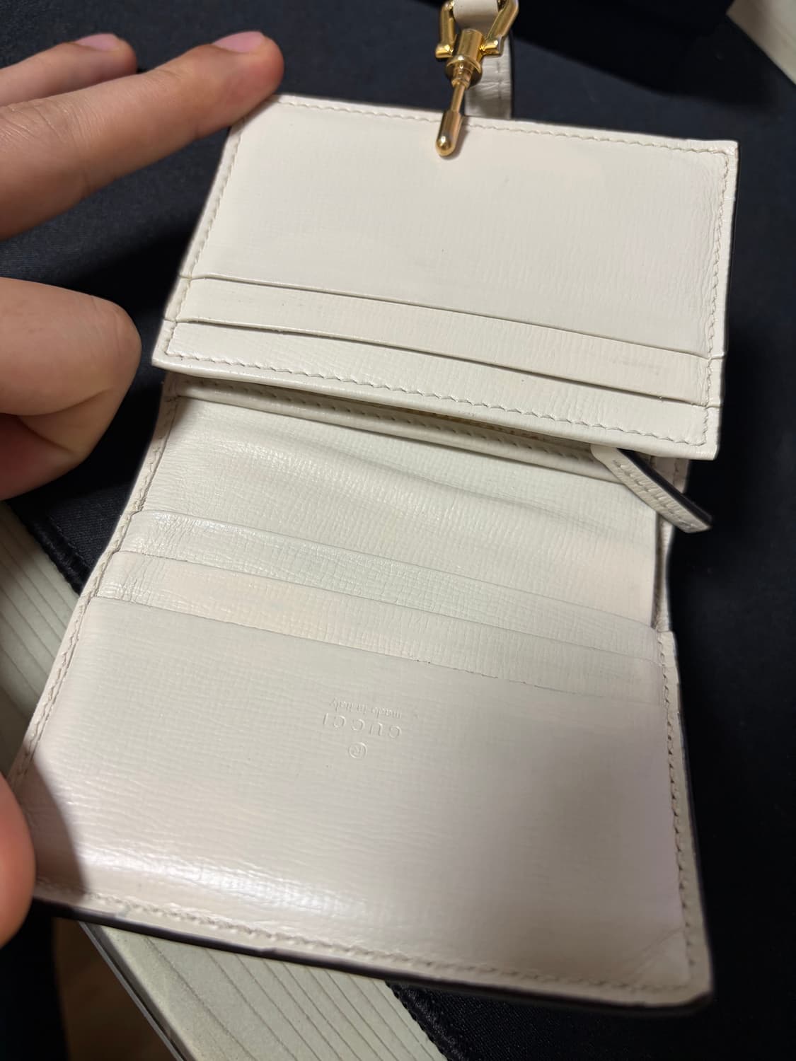 구찌 재키 1961 카드 케이스 지갑 화이트 베이지 에보니  상품이미지3