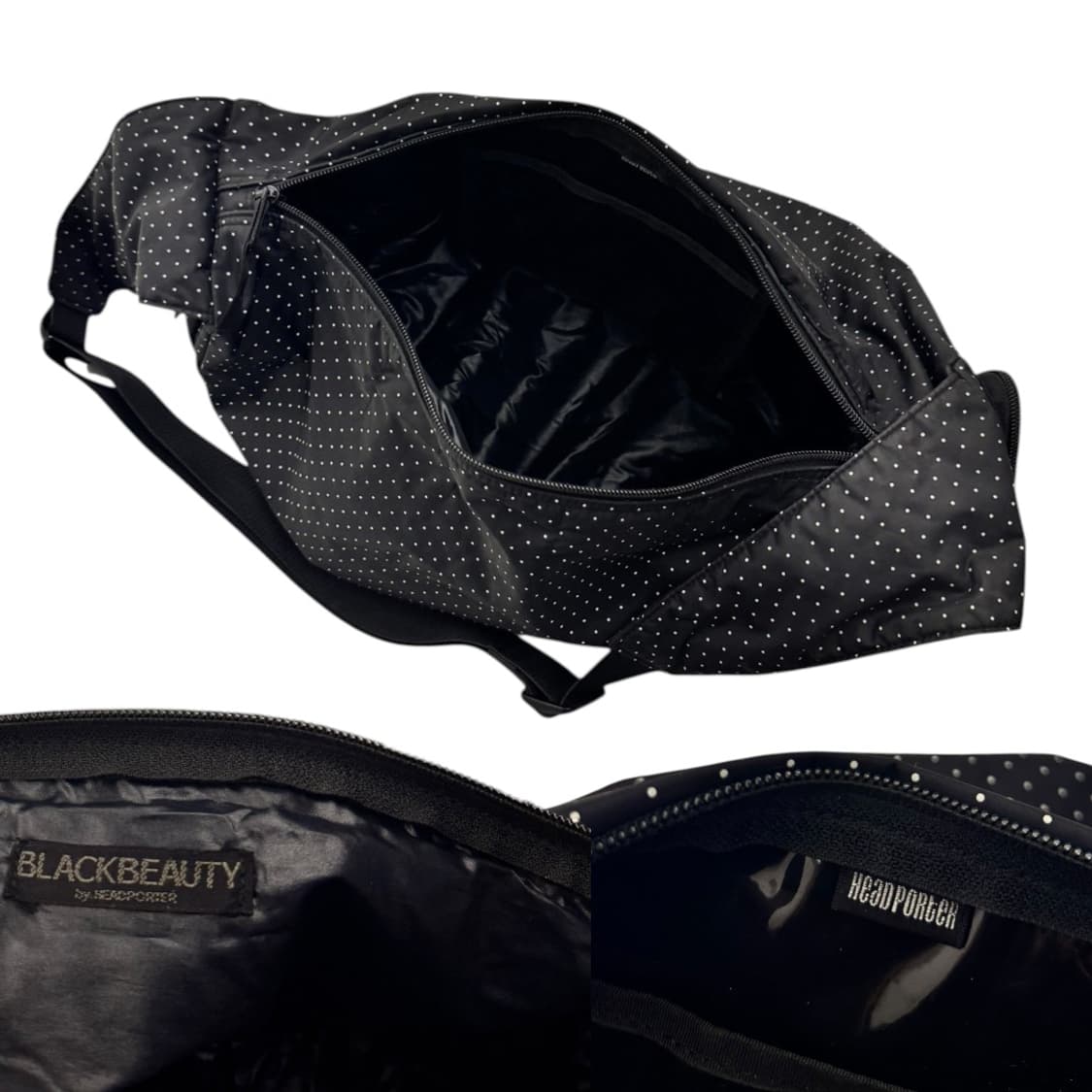 포터 헤드포터 블랙뷰티 도트 숄더백 블랙/화이트 상품이미지9