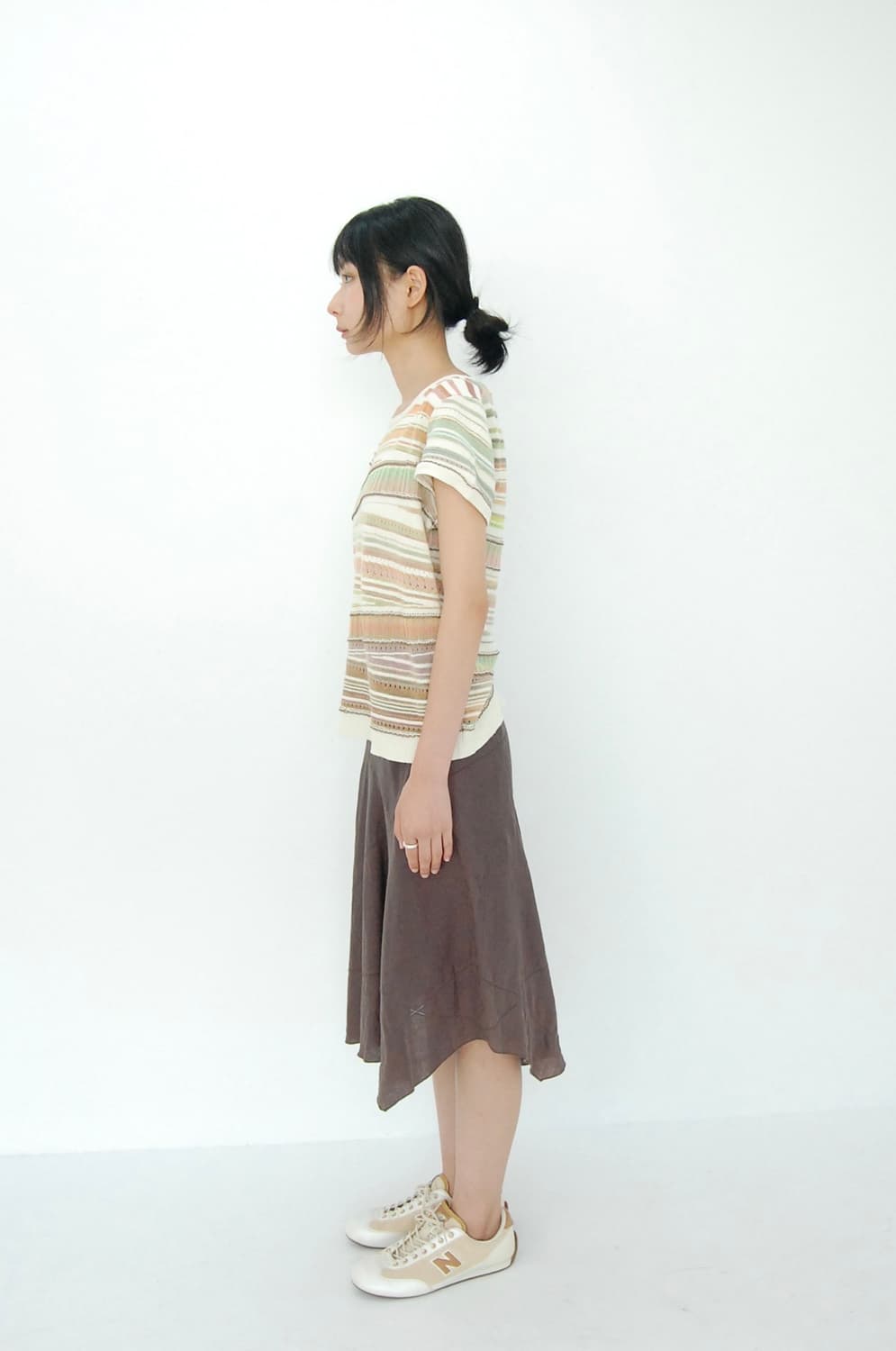Ketty linen unbalanace skirt 상품이미지2