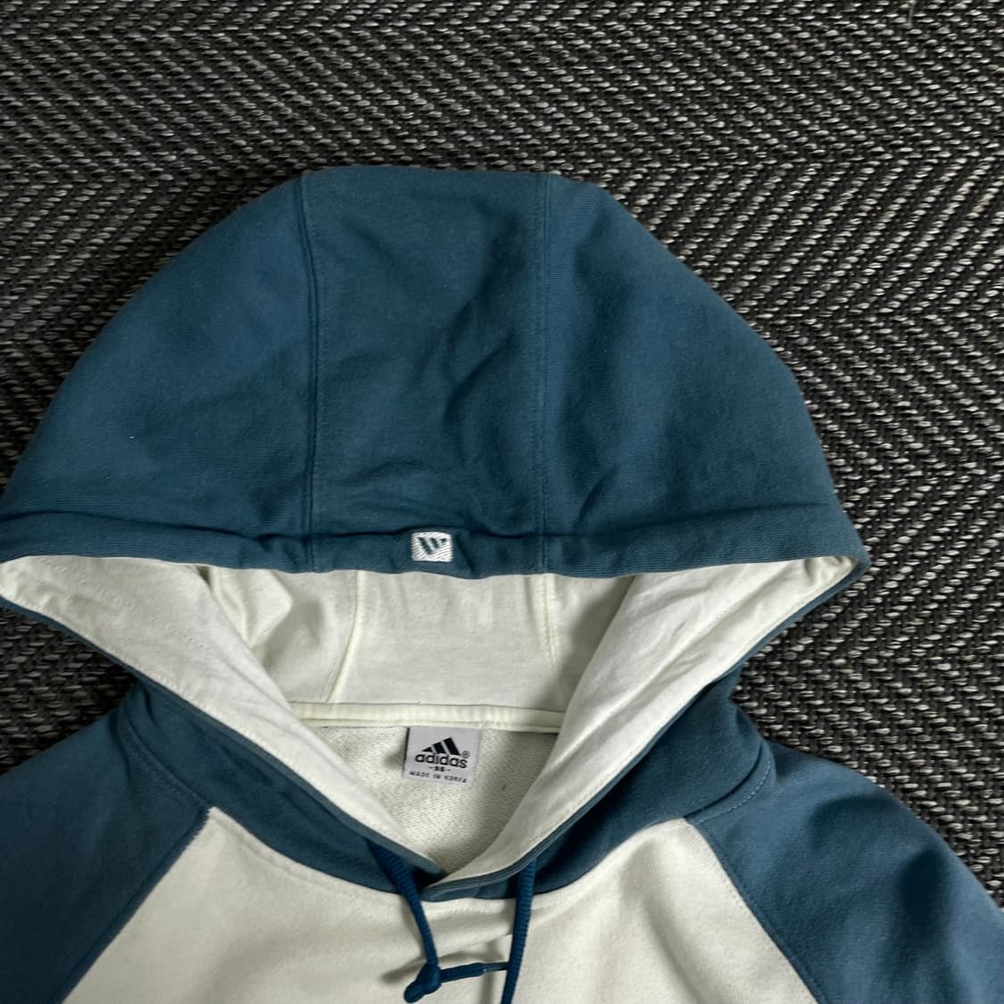 00s 아디다스 빅로고 올드스쿨 배색 후드 티셔츠y 3174 상품이미지6