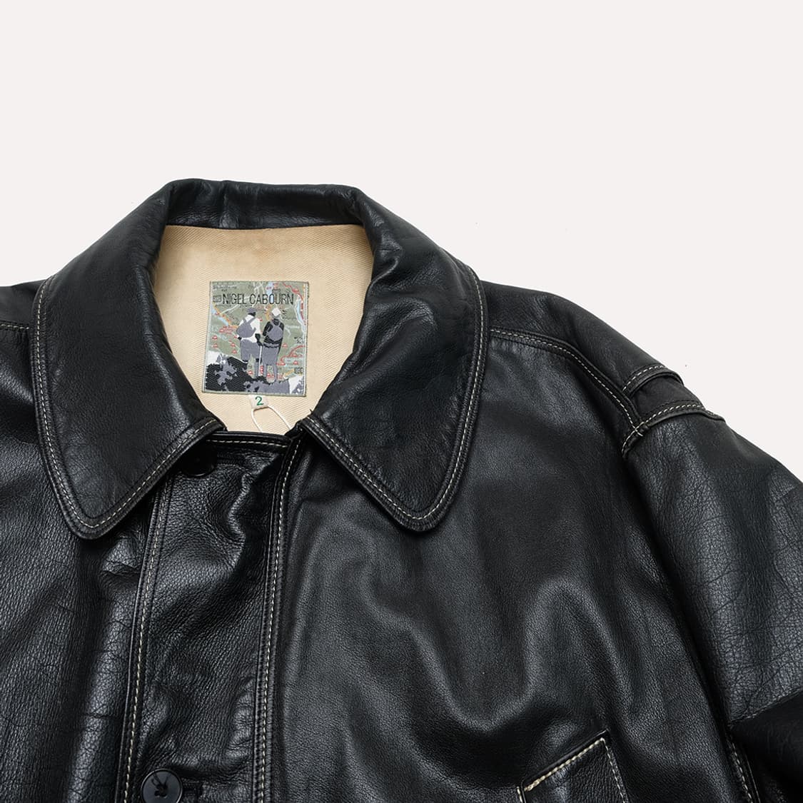 90s leather car coat 상품이미지2