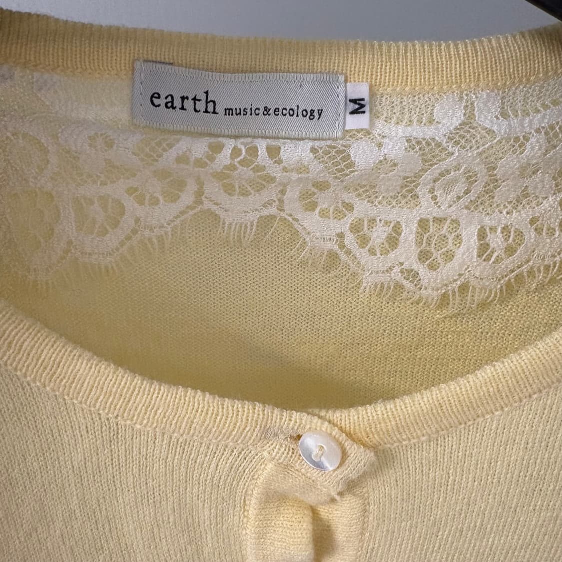 Earth music&ecology yellow cardigan M 상품이미지3