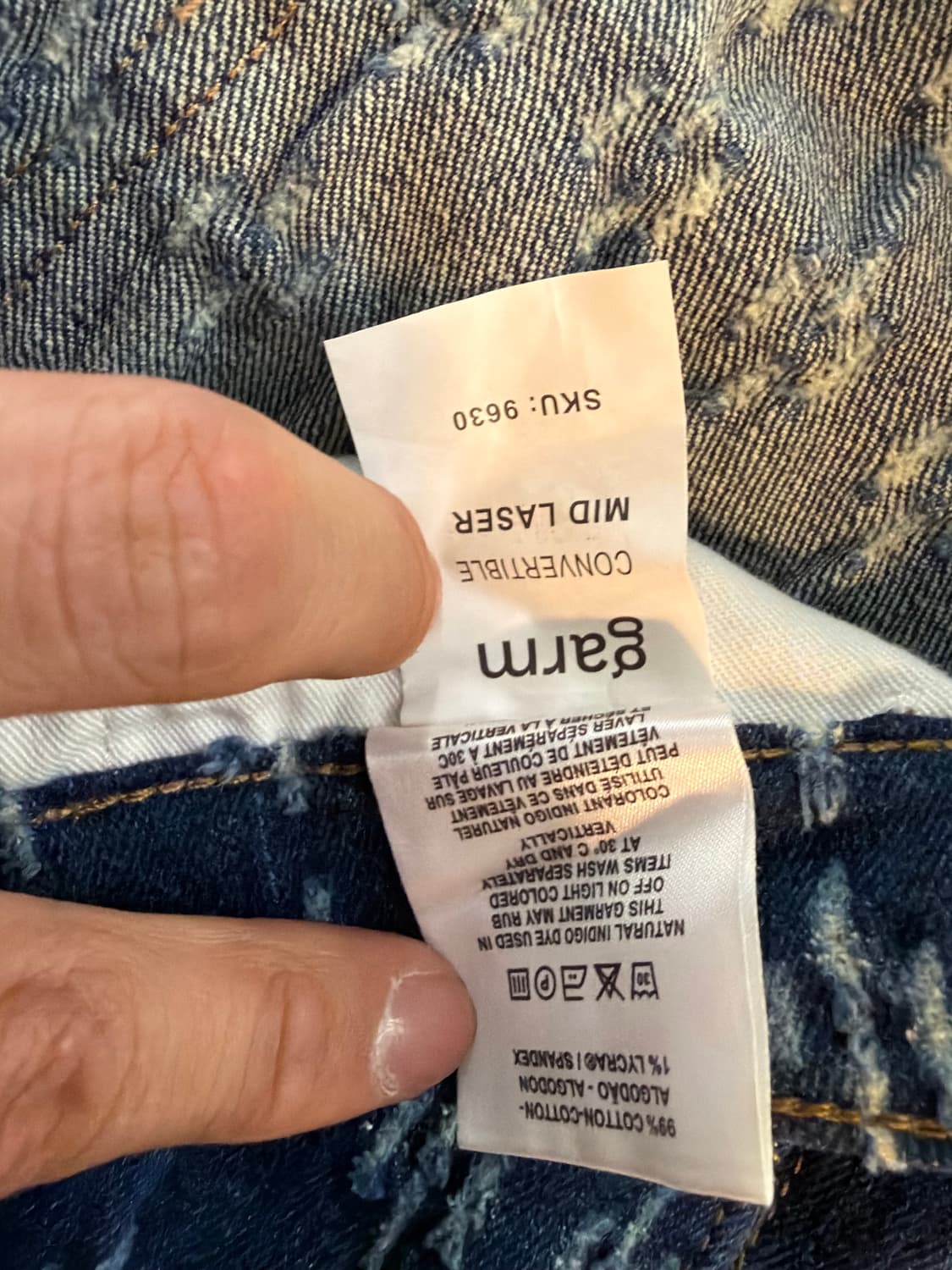 GARM 컨버터블 데님 팬츠 M 상품이미지4