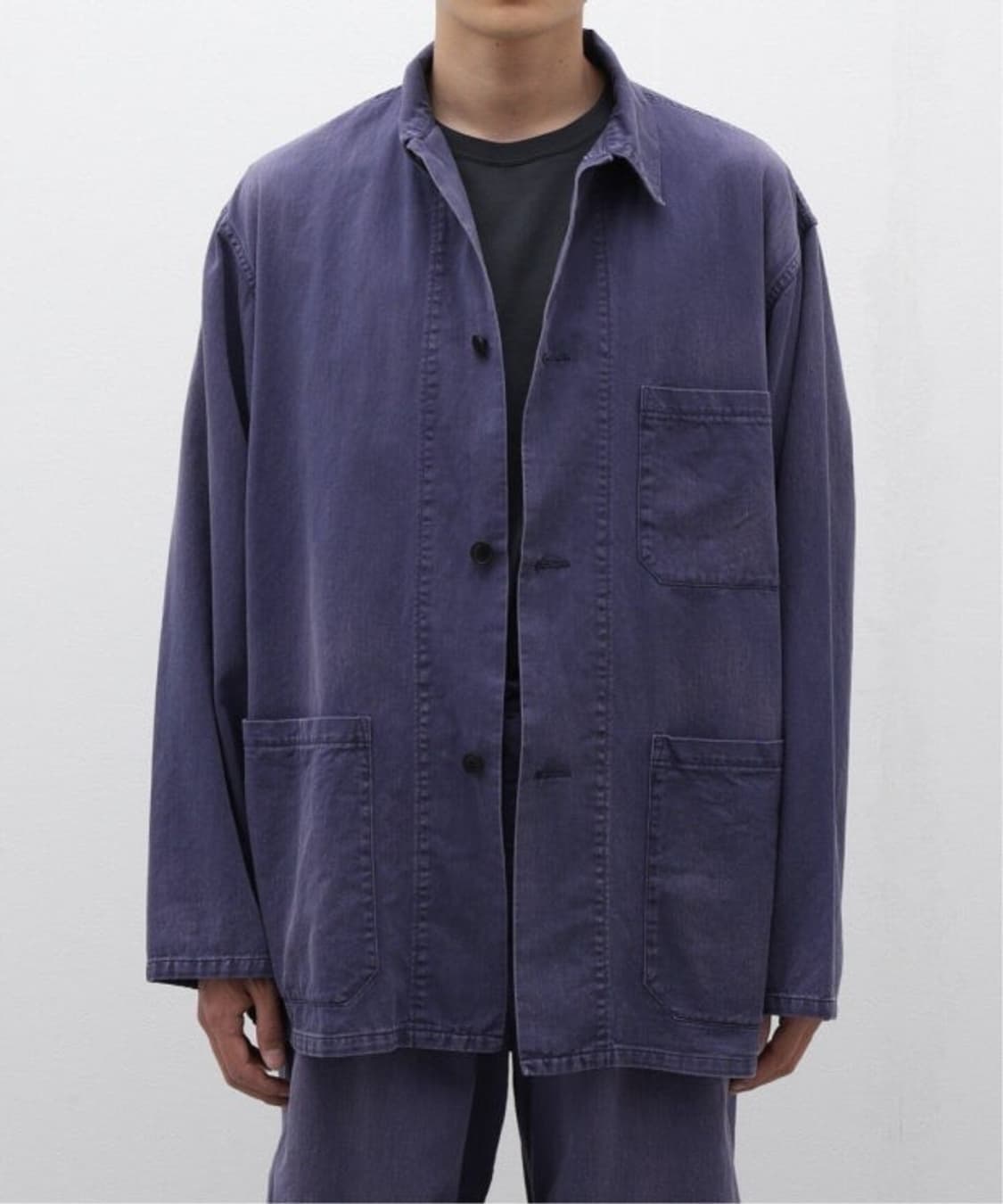 코모리 코튼드릴 워크자켓 페이드블루 4, 23ss 상품이미지3