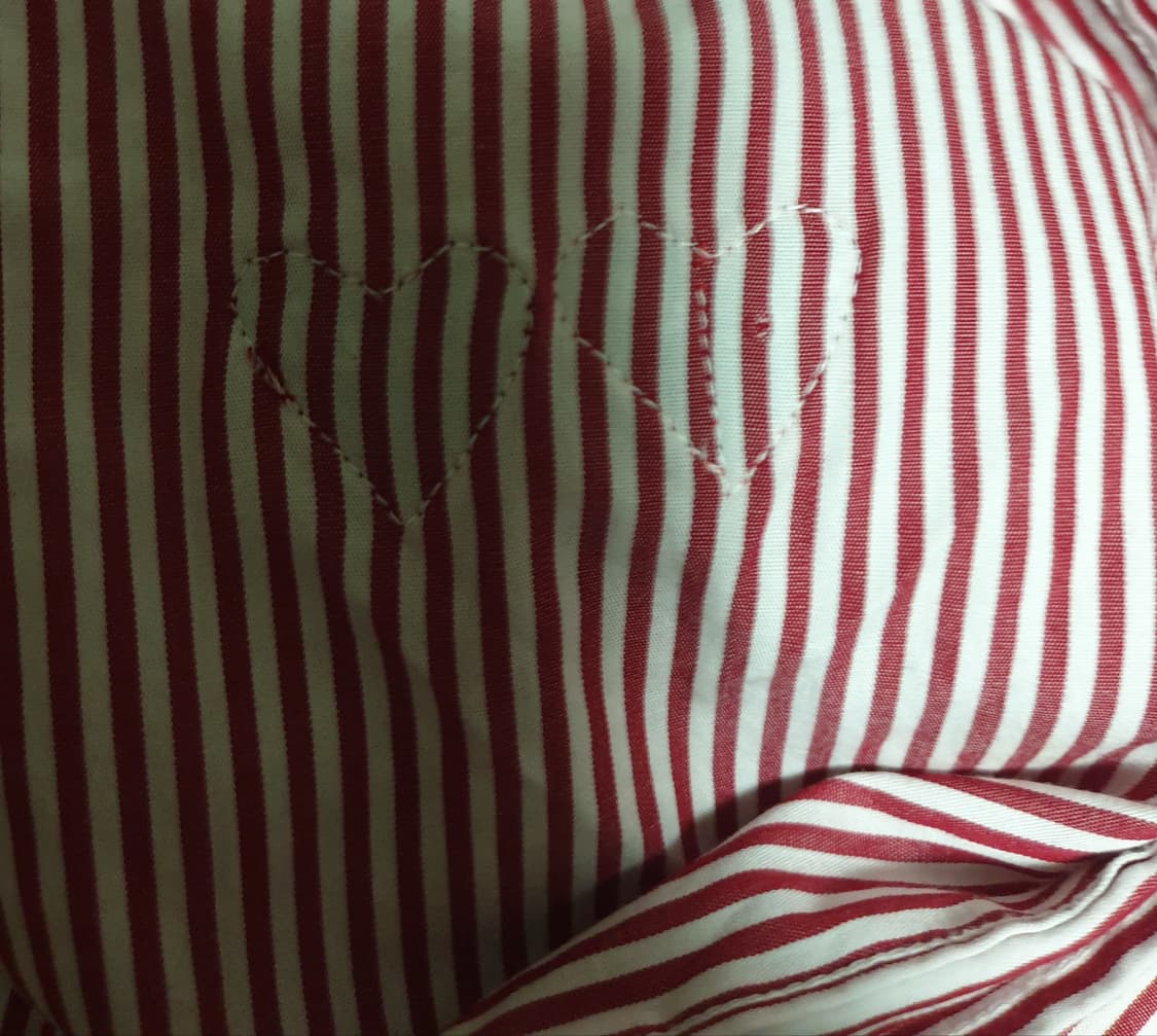 꼼데가르송 하트로고 스트라이프 셔츠 레드 (M) 상품이미지3