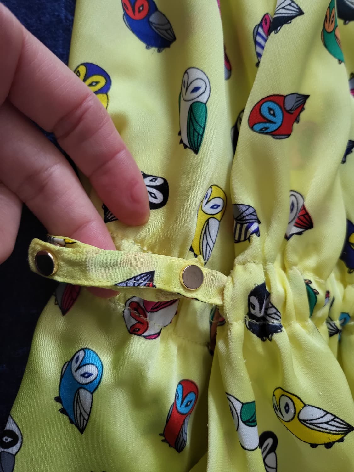 럭키슈에뜨 부엉이 패턴 로우 웨이스트 원피스 상품이미지4