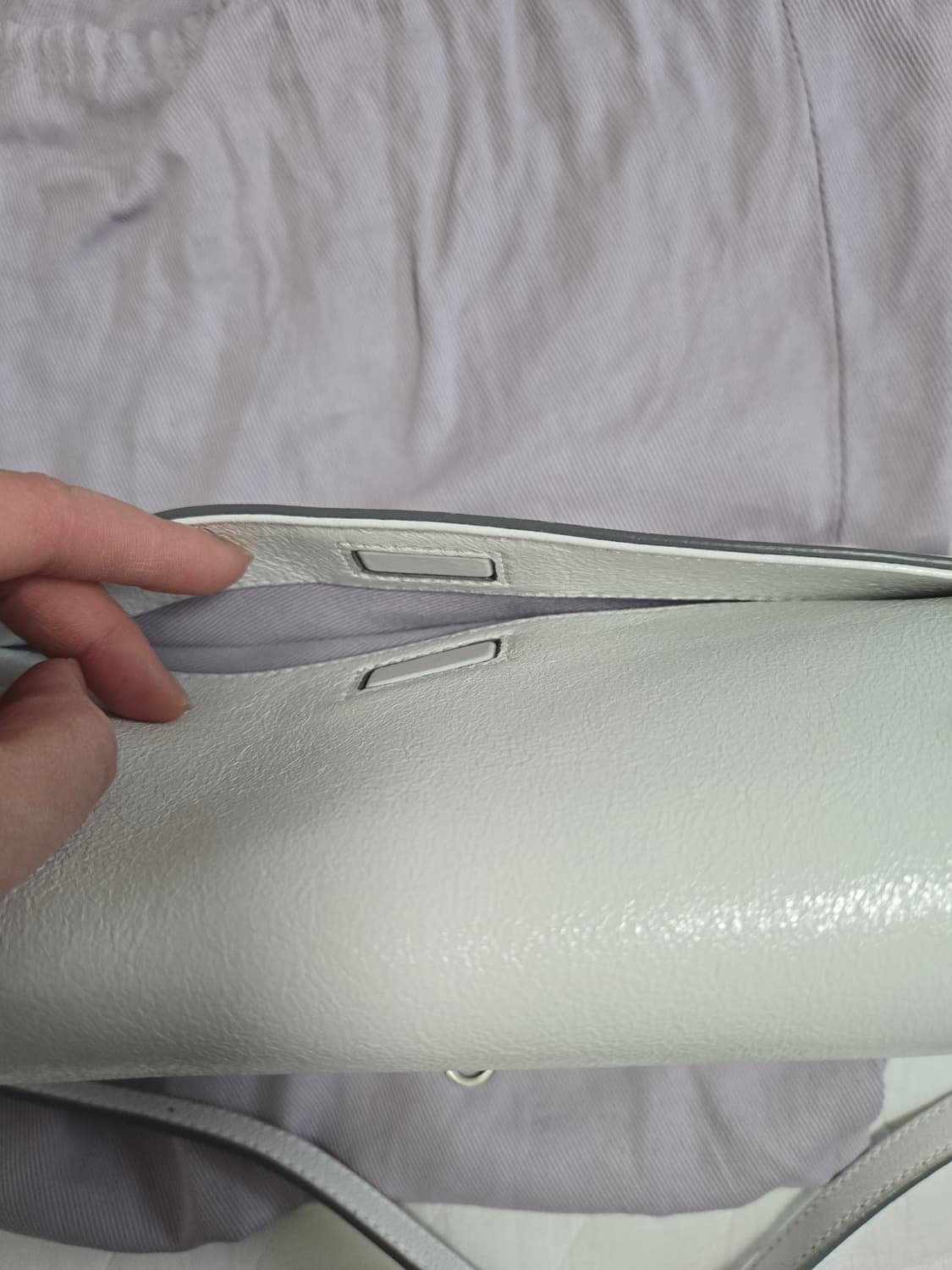 분크 바게트백 화이트(아이보리 아님) 상품이미지5