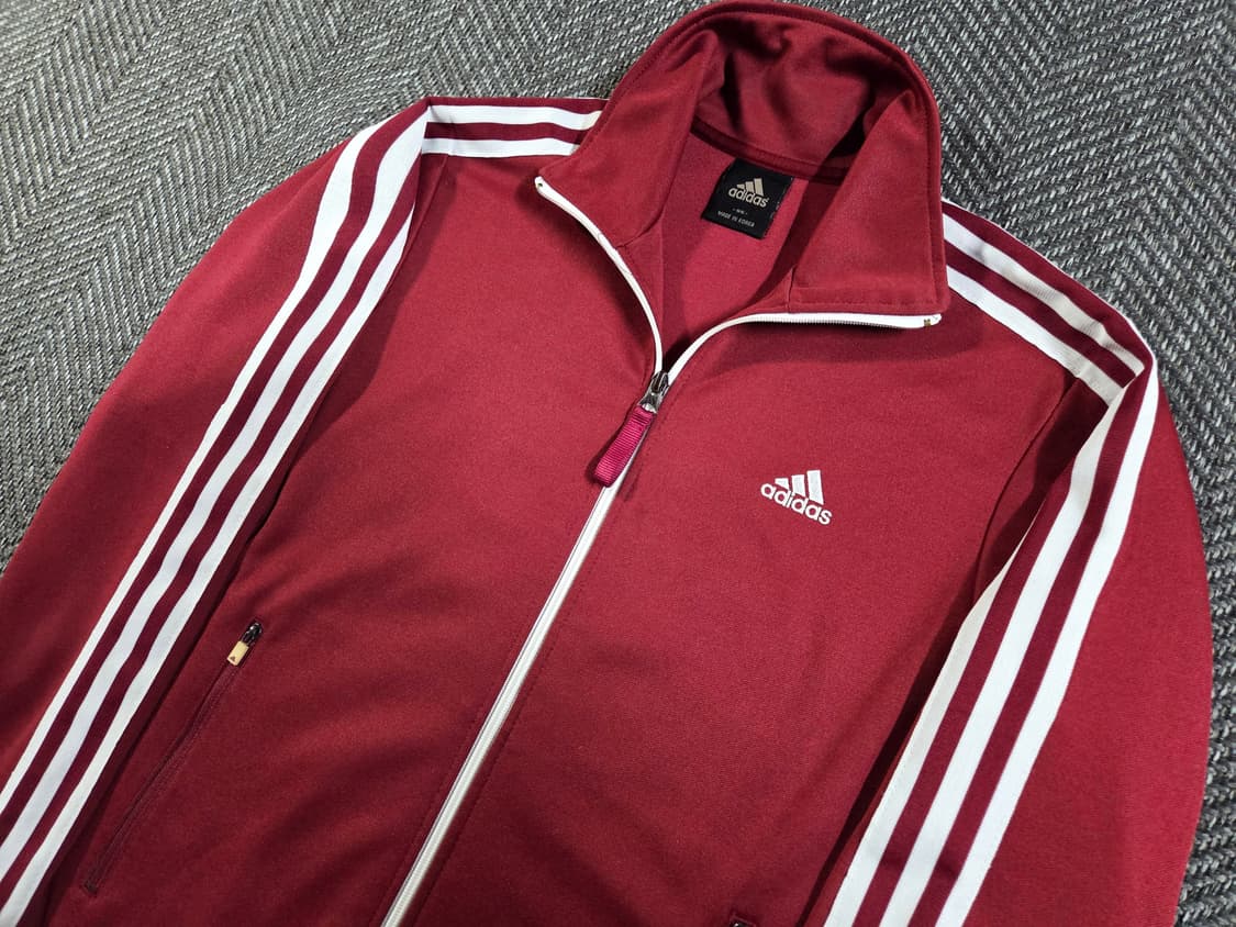 아디다스 삼선 버건디 와인 트랙탑 져지 상품이미지4