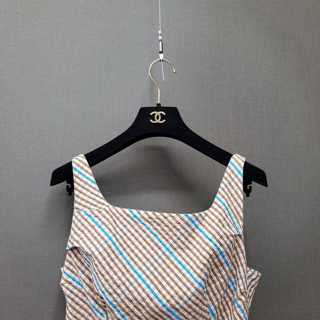 한섬 타임 2022 체크 패턴 슬리브리스 롱 원피스 82-94-160 상품이미지2