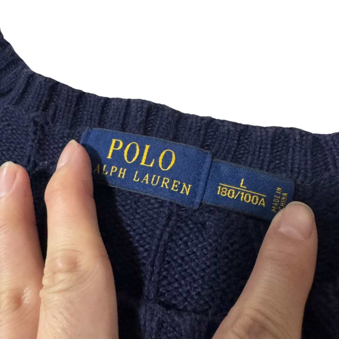 신형 폴로 랄프로렌 네이비 꽈배기 니트 상품이미지3