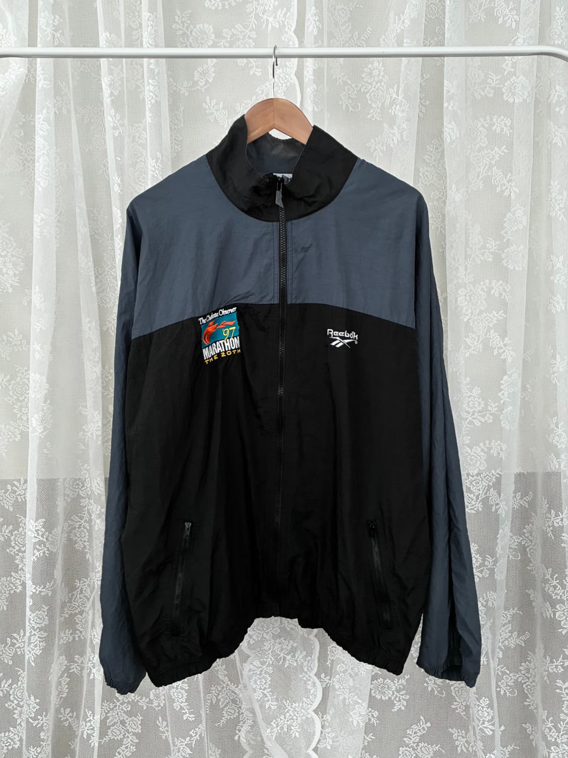 XL) 리복 90s 빈티지 윈드브레이커 블랙 상품이미지1