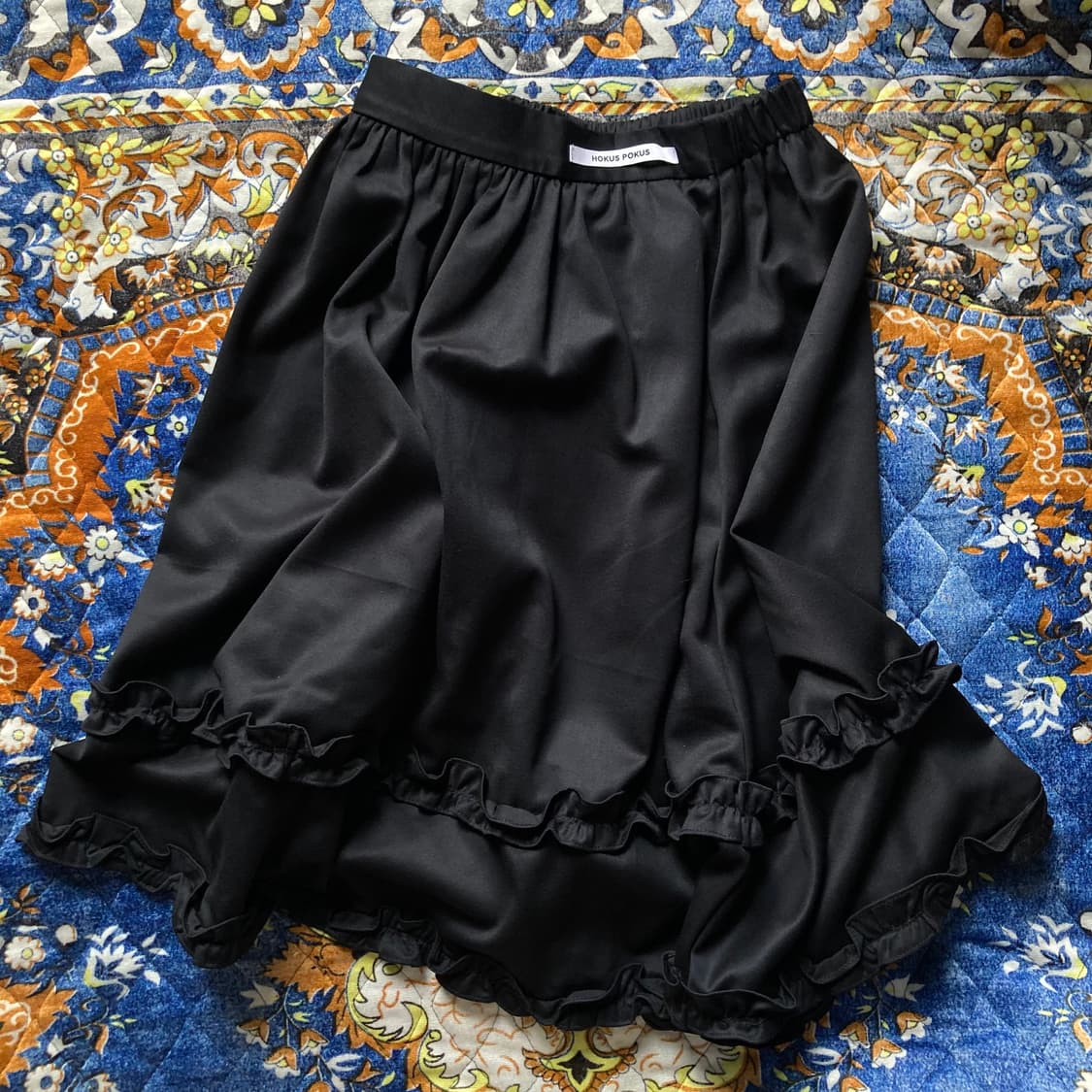 호쿠스포쿠스 젠틀 프릴 러플 디테일 밴딩 스커트 치마 다크네이비 상품이미지9