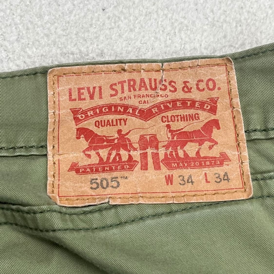 LEVI'S 505 치노 팬츠 올리브 W34 L34 상품이미지6
