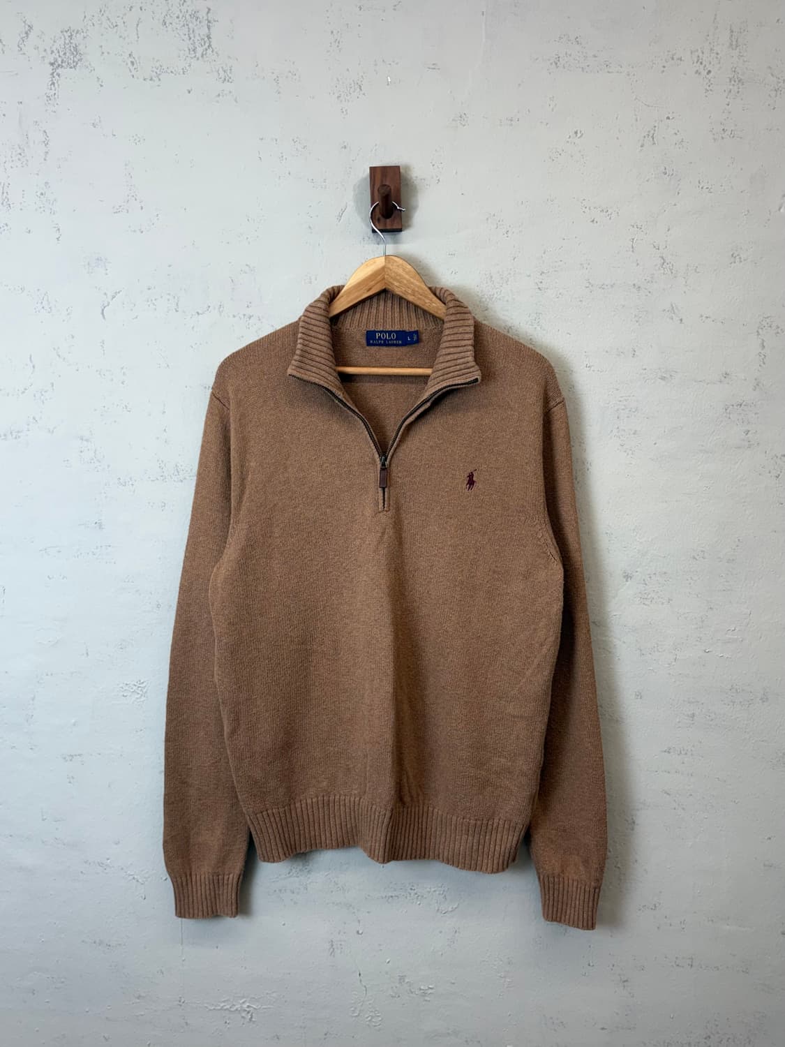 폴로랄프로렌 코튼 반집업 니트 베이지 상품이미지1