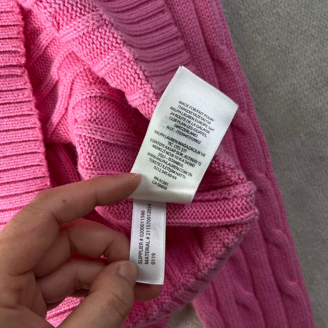 95 폴로랄프로렌 핑크 꽈배기 니트  상품이미지7