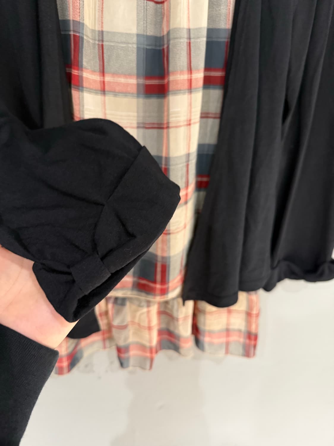 check pattern top layered cardigan 상품이미지7