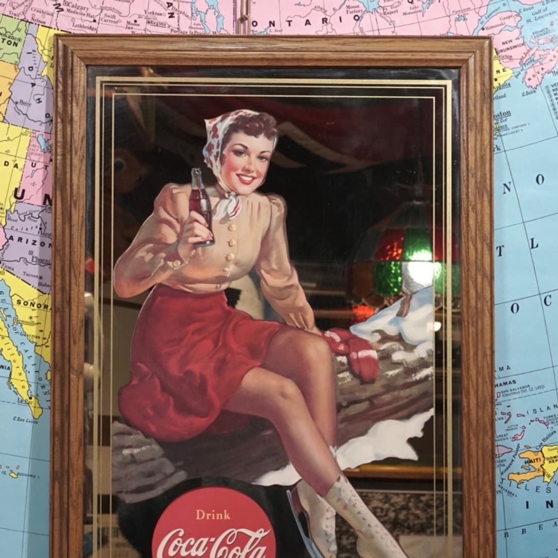 빈티지 코카콜라 핀업걸 거울 액자 상품이미지3