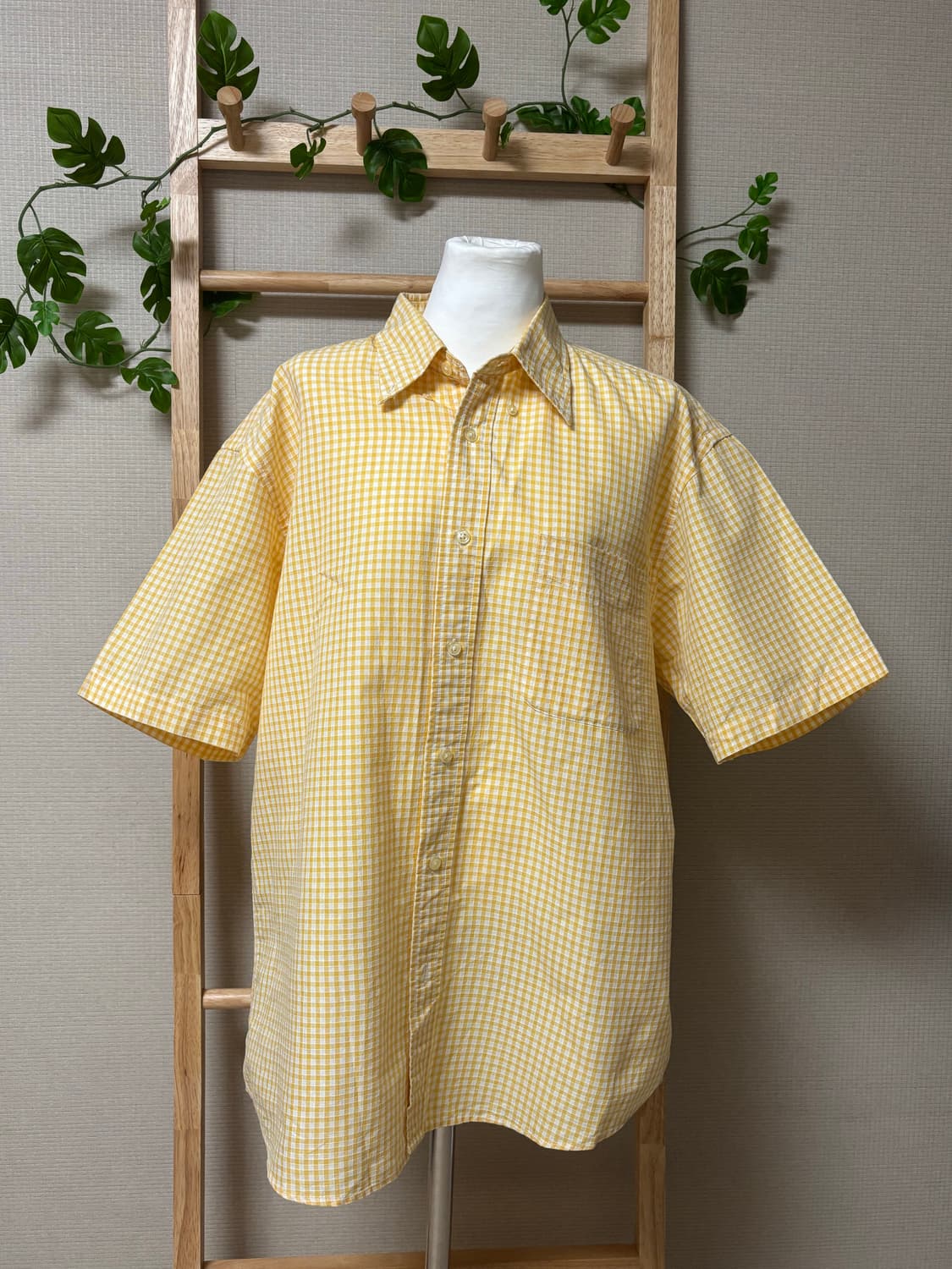 유니클로 옐로우 체크 셔츠💛 상품이미지1