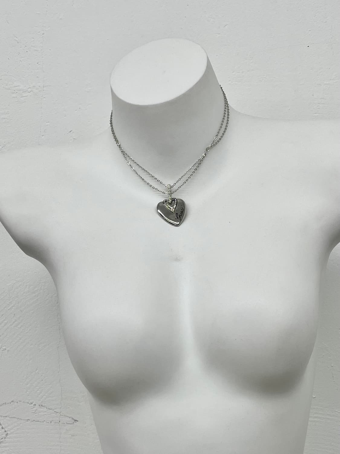 게스 하트 큐빅 네크리스 상품이미지4