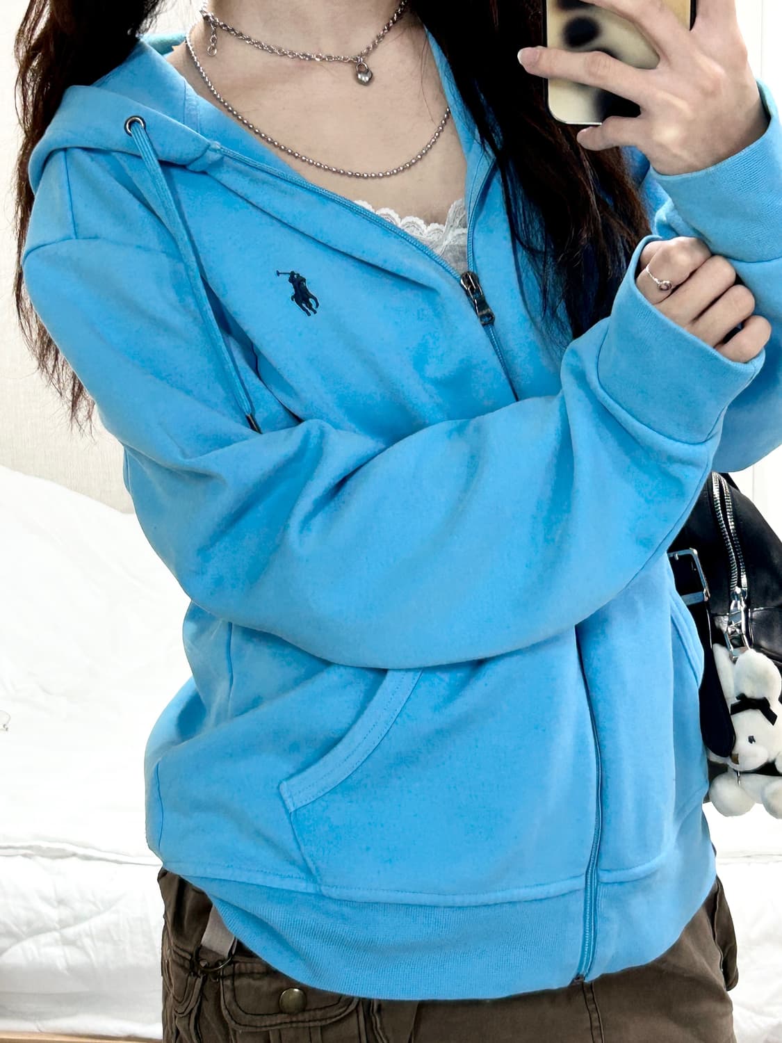 폴로 신형 스카이블루 후드집업 상품이미지4