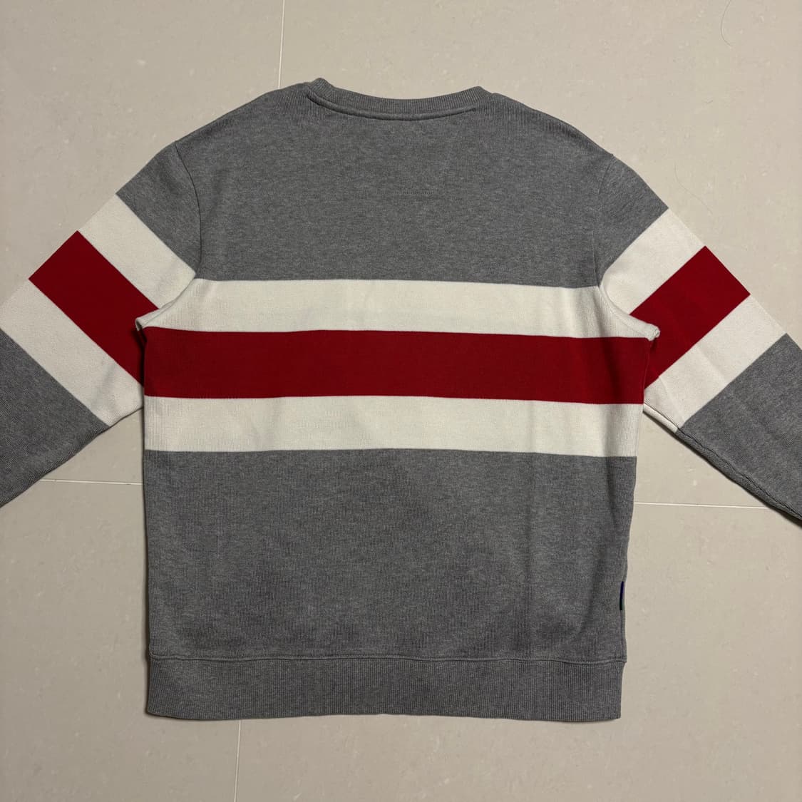 정품 헤지스 윔블던 빅플래그 배색 맨투맨 그레이 상품이미지7