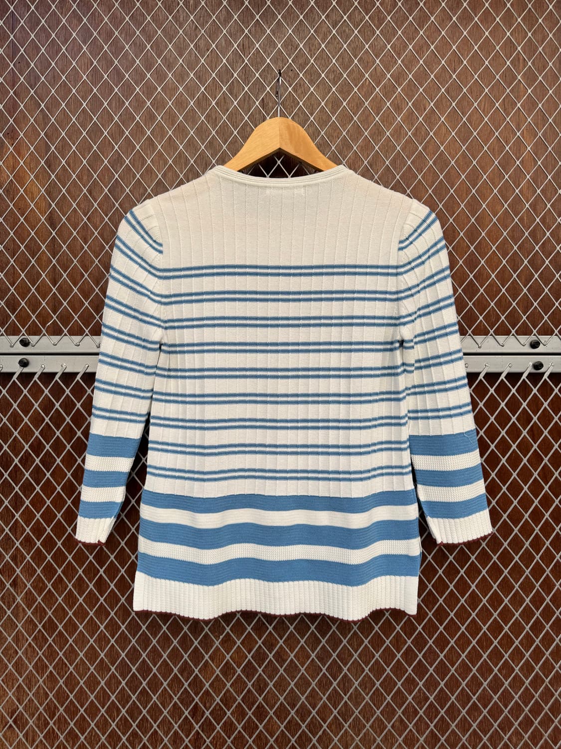 한섬 시스템 은장 스트라이프 패턴 7부 니트 긴팔티 상품이미지6