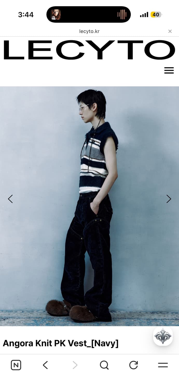 레씨토 니트조끼 베스트 네이비 상품이미지3