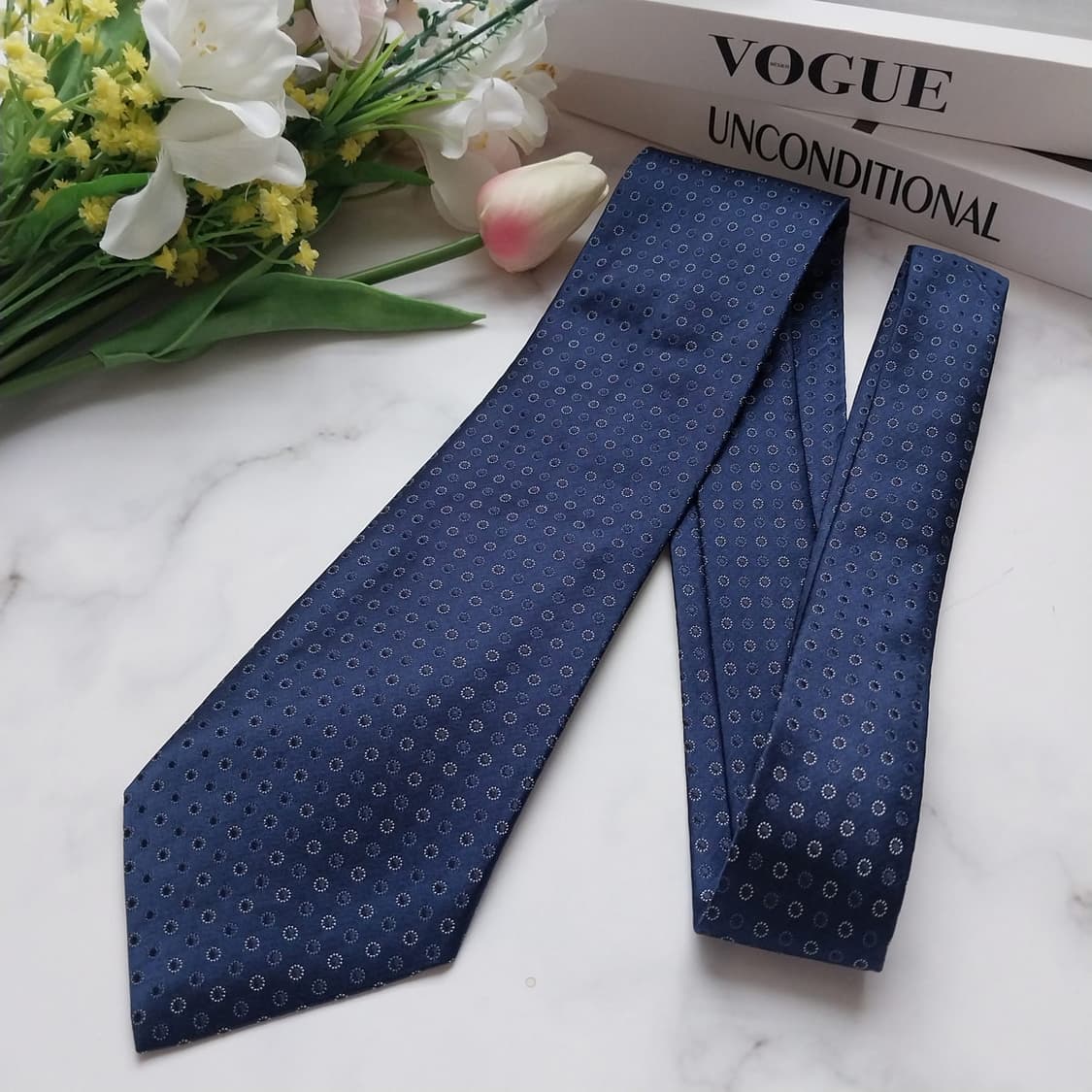 에스 티 듀퐁 실크 서클 패턴 넥타이 8.8cm A+등급 K741
 상품이미지4