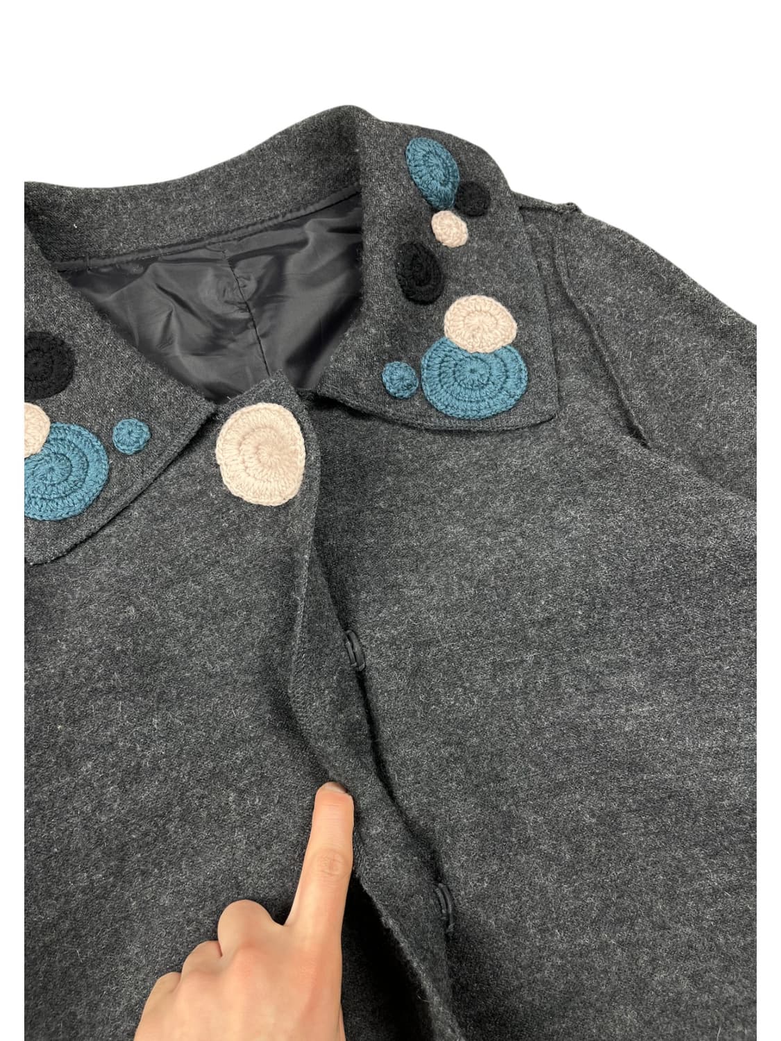 Vintage 도트 포인트 울 자켓  상품이미지4