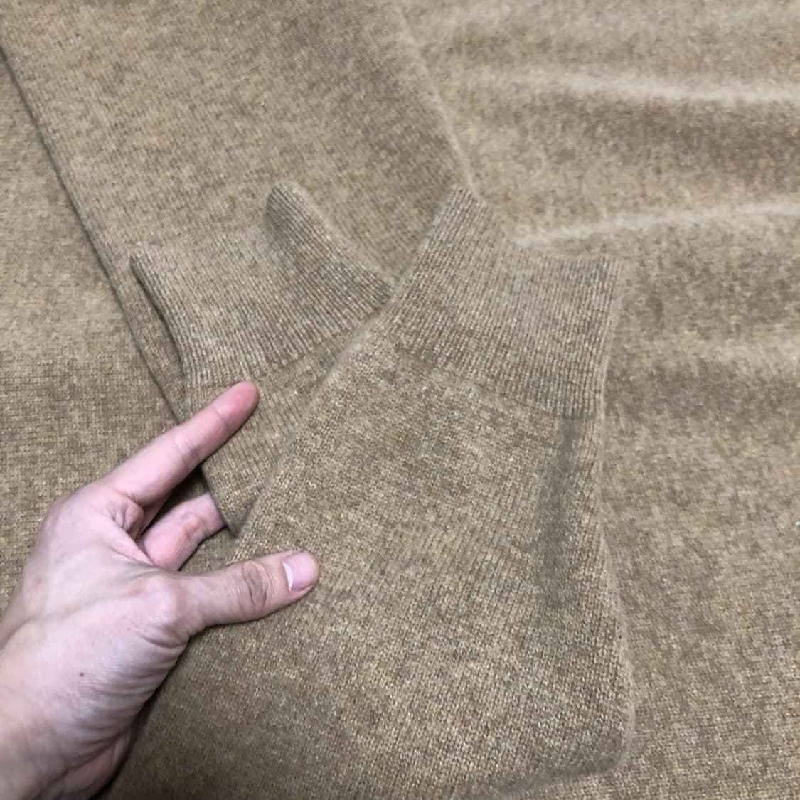 (105) 닥스 DAKS 100% 퓨어울 카라 케이블 가디건 다크 카멜 상품이미지9