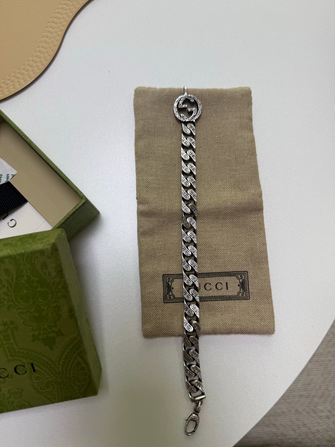 구찌 인터로킹 G 체인 팔찌 실버 20cm 상품이미지2