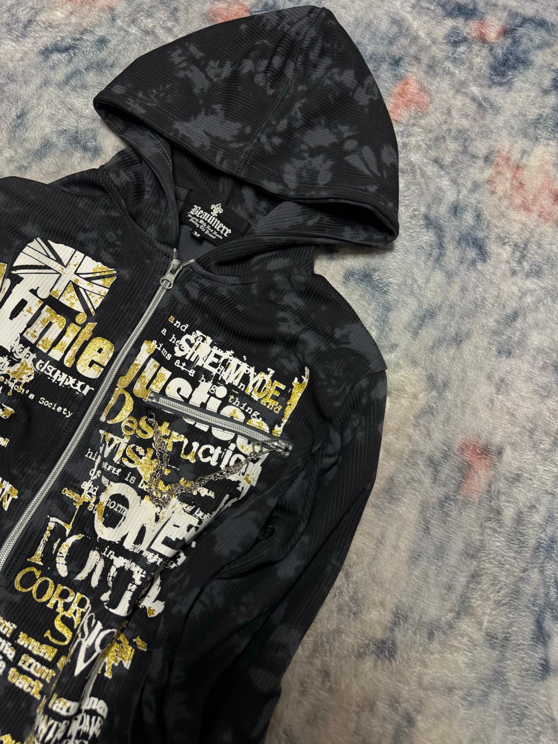 Beaumere 00s punk lettering bleached hoo 상품이미지4