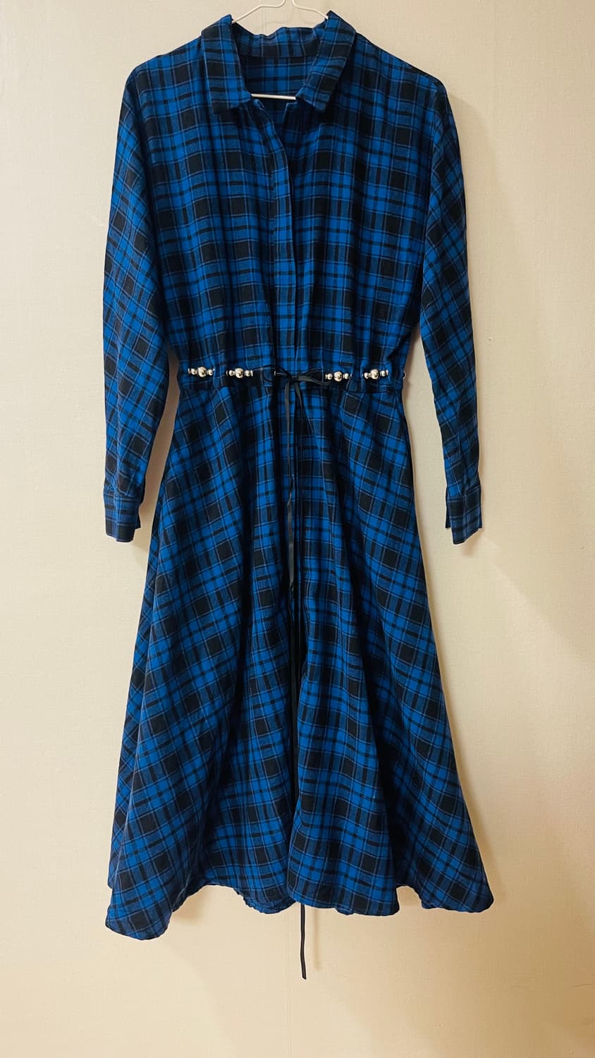 마쥬 maje REBEL 체크 셔츠형 롱 원피스 2사이즈 정가 225유로 상품이미지2