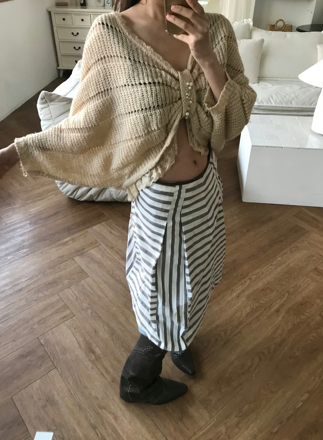 vintage stripe pattern skirt 상품이미지8