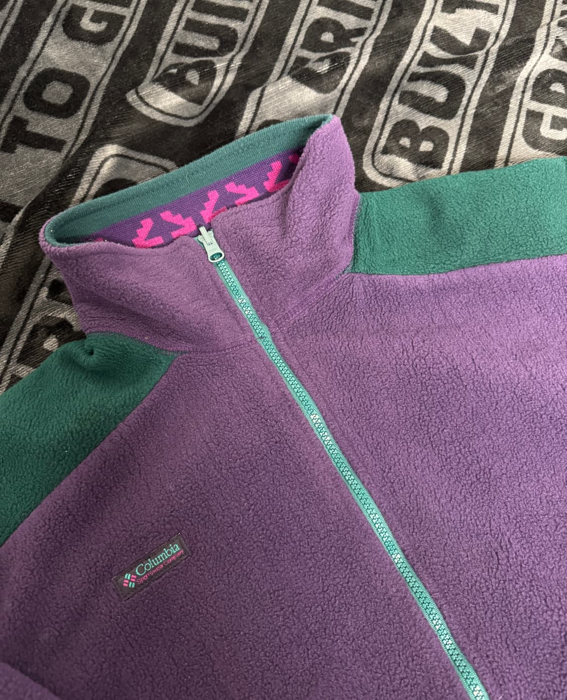 컬럼비아 플리스 집업 퍼플 그린 상품이미지3