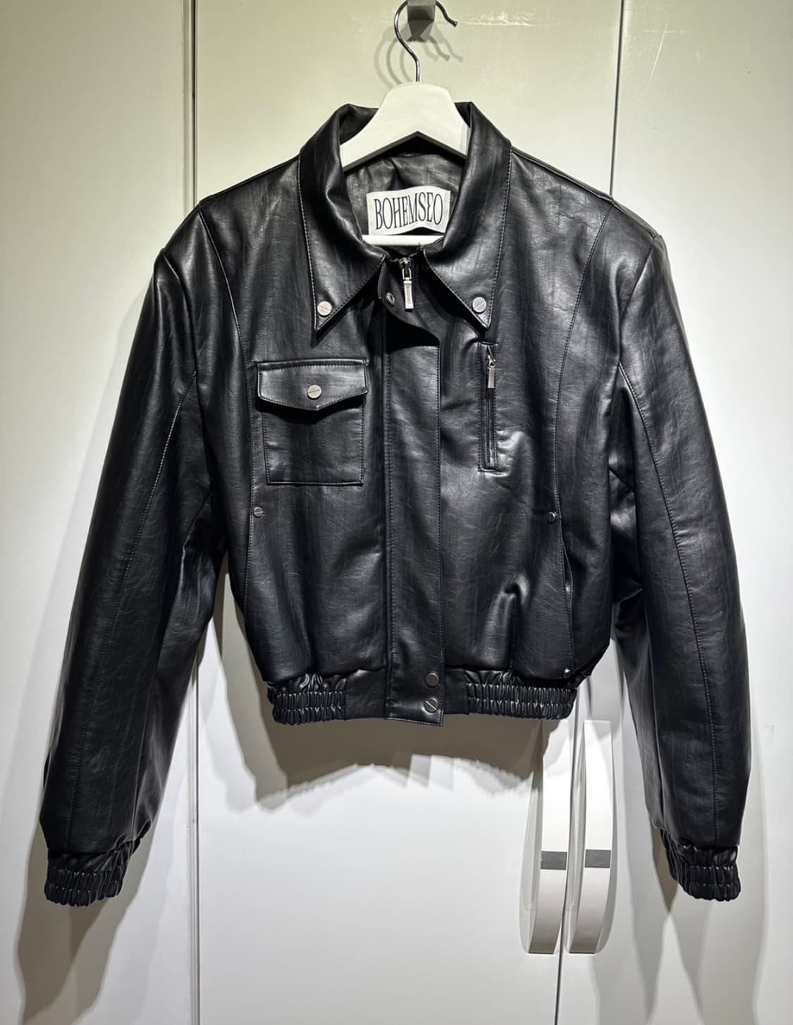 보헴서 블루종 레더자켓 상품이미지1