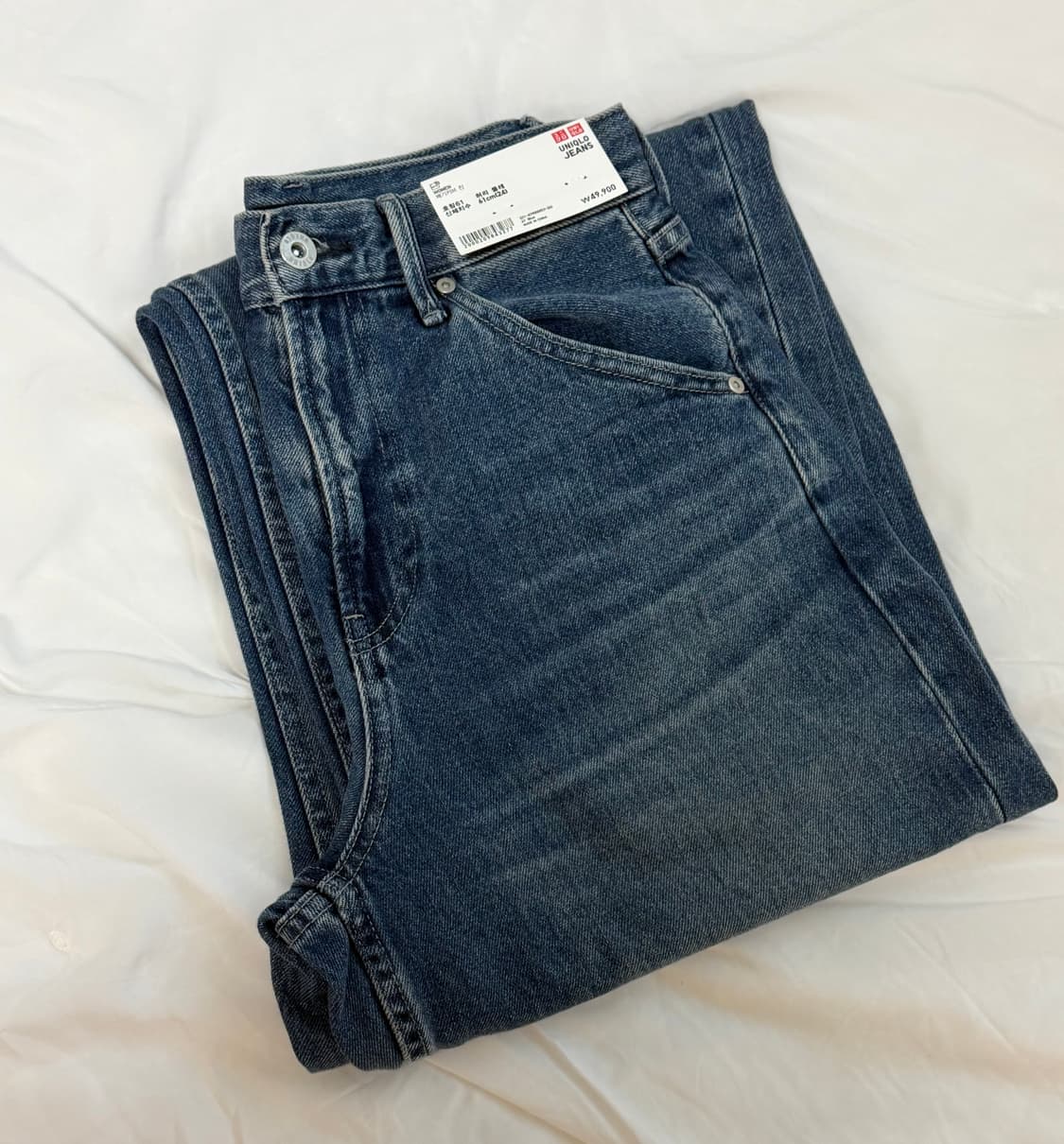 [새 상품] 유니클로 배기커브진 중청 24 상품이미지2