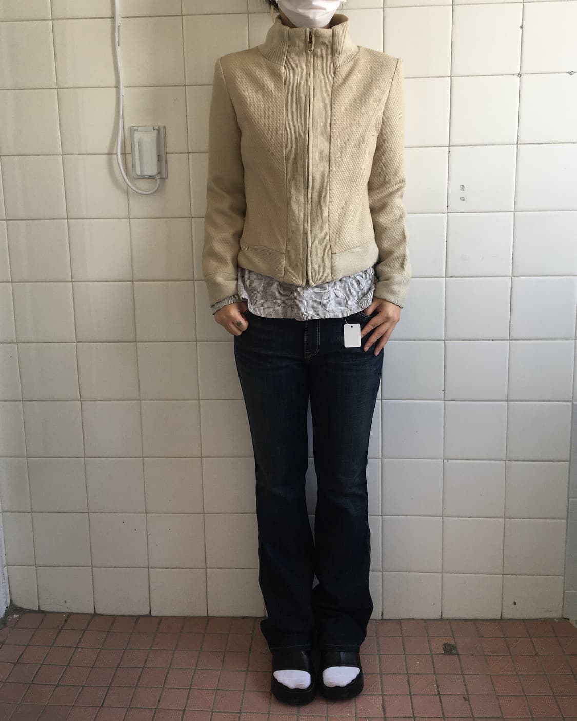 Knitted high neck jacket 상품이미지1