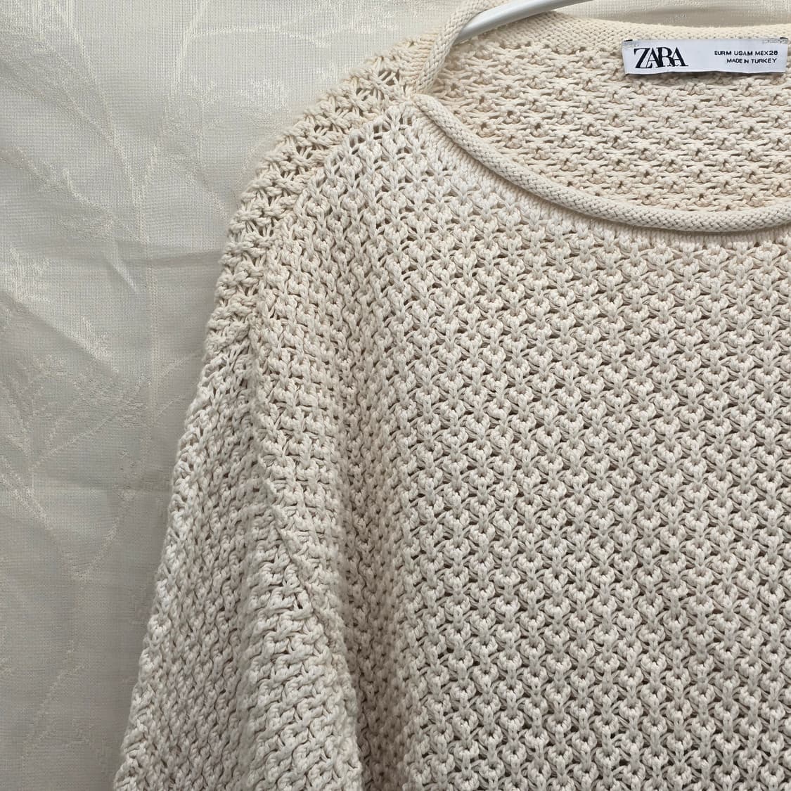 자라 아이보리 크롭 니트 긴팔 상품이미지6