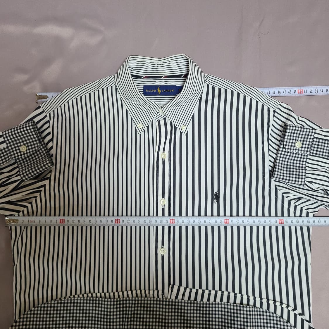 (새상품급 M 100) 폴로 랄프로렌 스트라이프 킹엄체크 긴팔 셔츠 상품이미지6