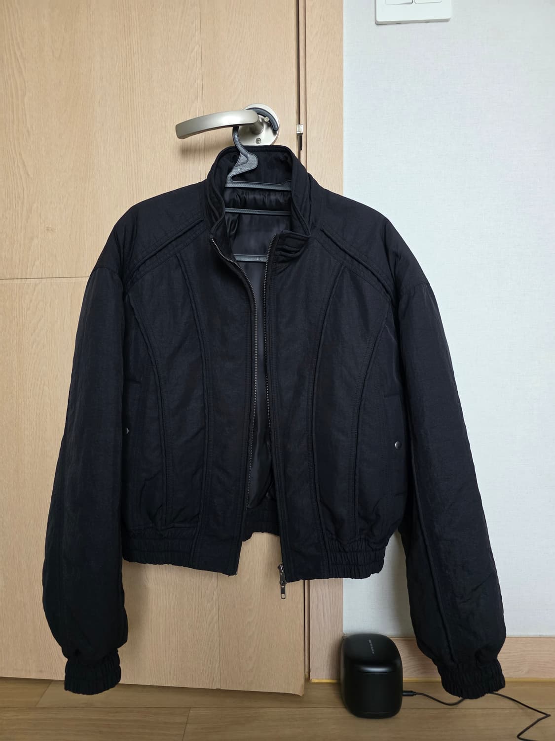 엘무드 벌키 크롭 봄버 자켓 블랙 44 상품이미지4