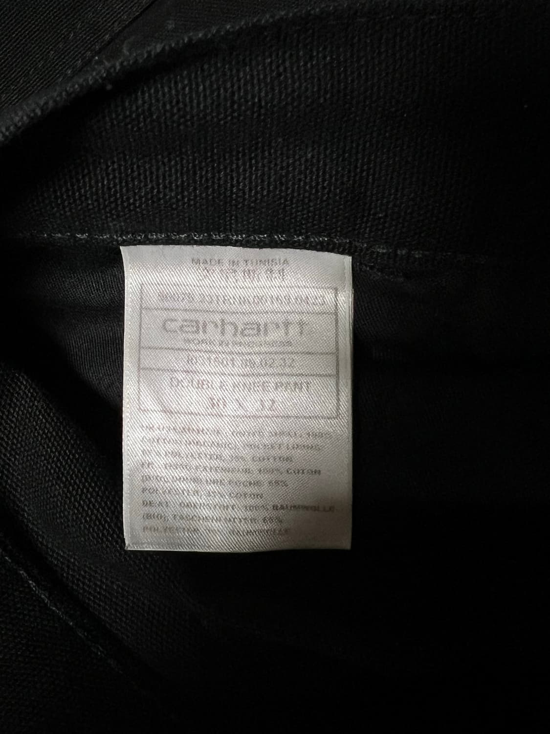 [30X32] 칼하트 WIP 더블니 워크 팬츠 디어본 블랙 상품이미지6