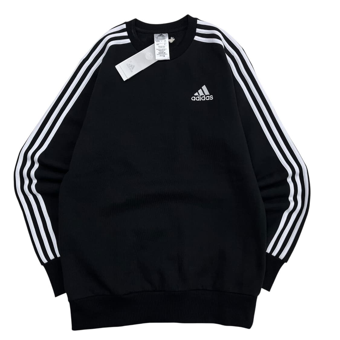 아디다스 에센셜로고 화이트라인 블랙 롱슬리브 L 상품이미지3