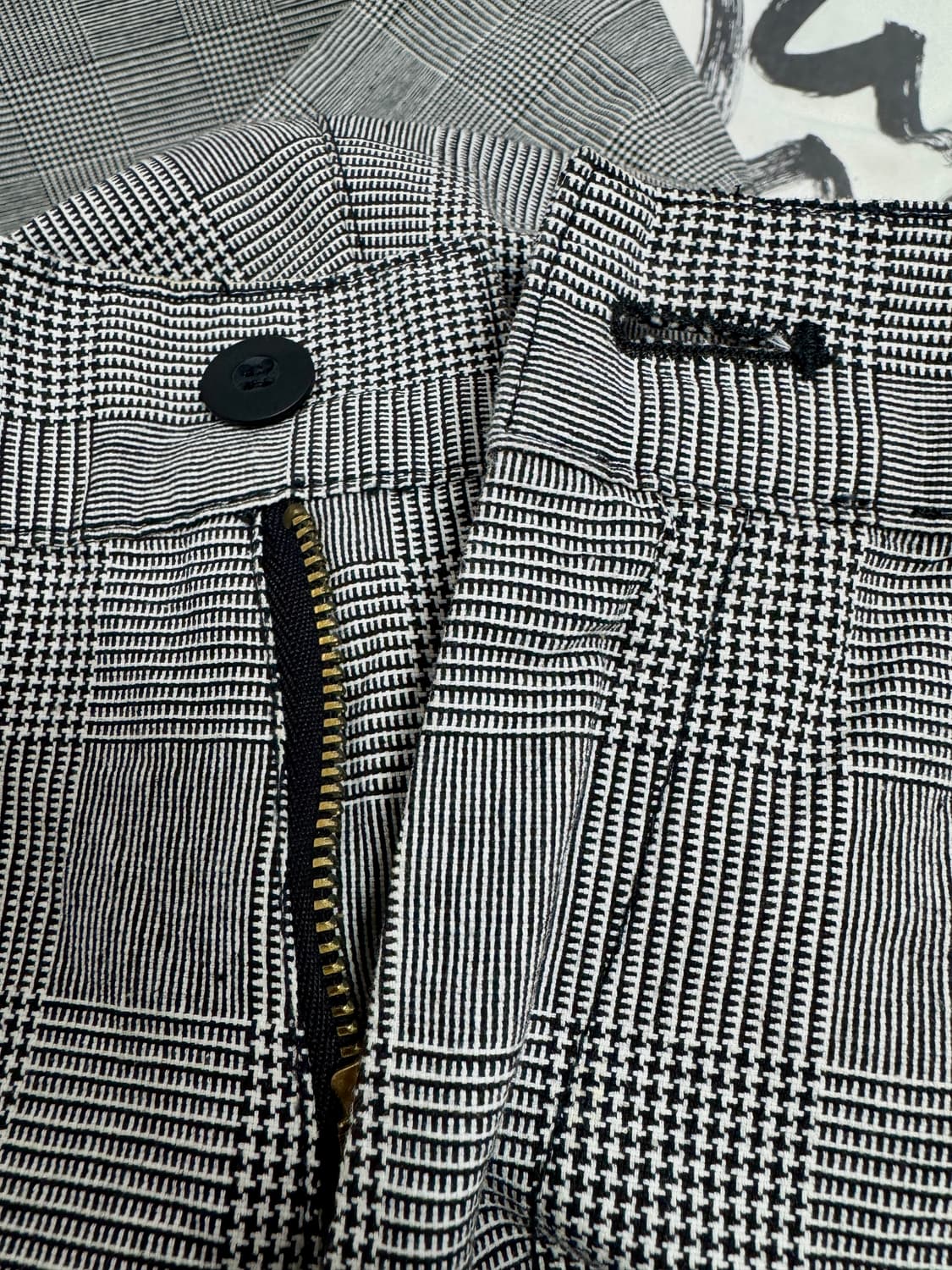 [신품급] 일본 정글스톰 하운드투쓰 체크 코튼 100% 팬츠 / 84 ( 상품이미지7